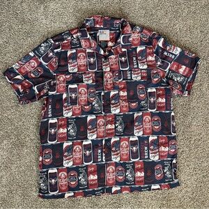 5.11 Tactical 99 Cans of Beer Short Sleeve Shirt AOP Snap Button Mens Size Large